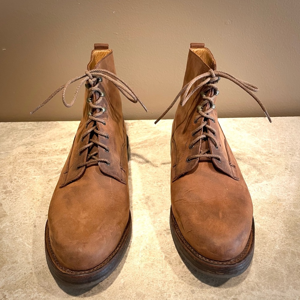 Holland & Holland Ladies Brown Waxed Nubuck Safari Ankle Boots US size 9.5